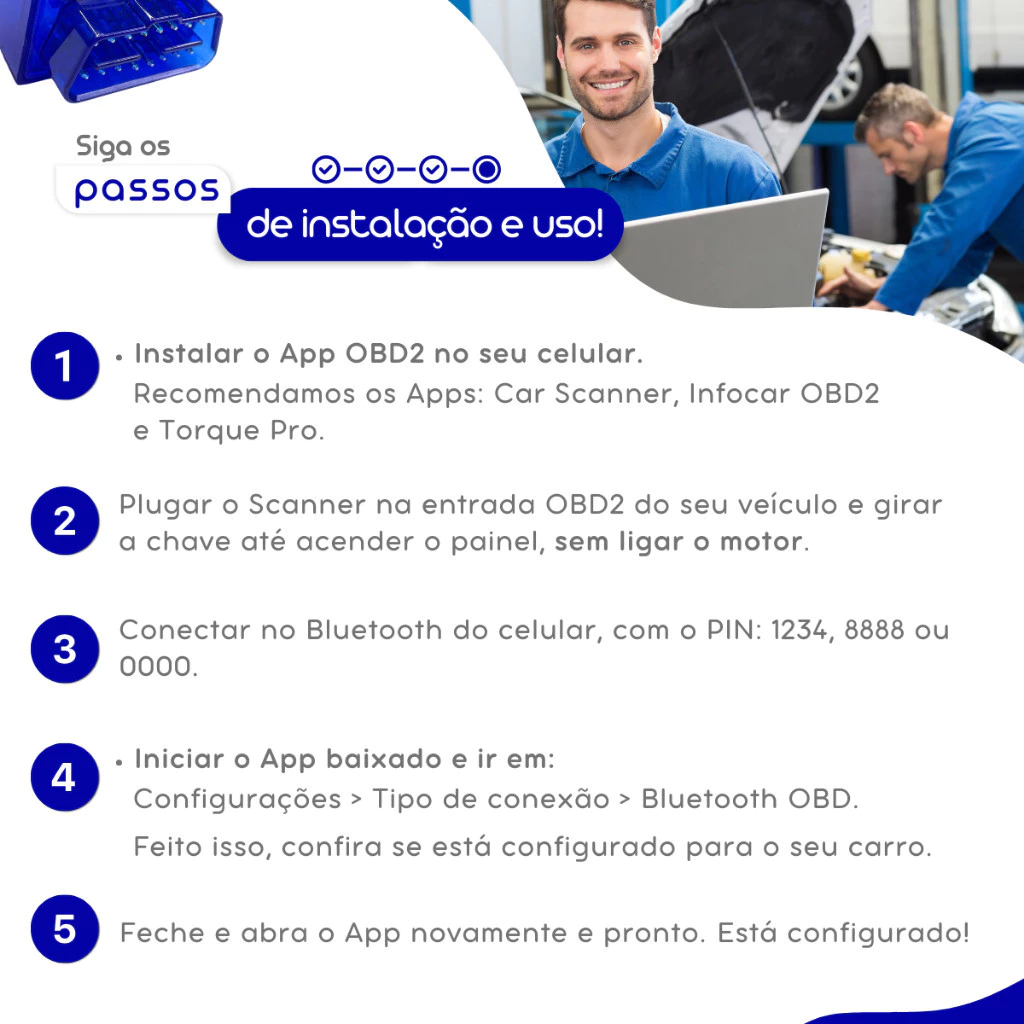 Scanner Automotivo Bluetooth Obd2 Eml 327 Android Ios Obdii imagem 2
